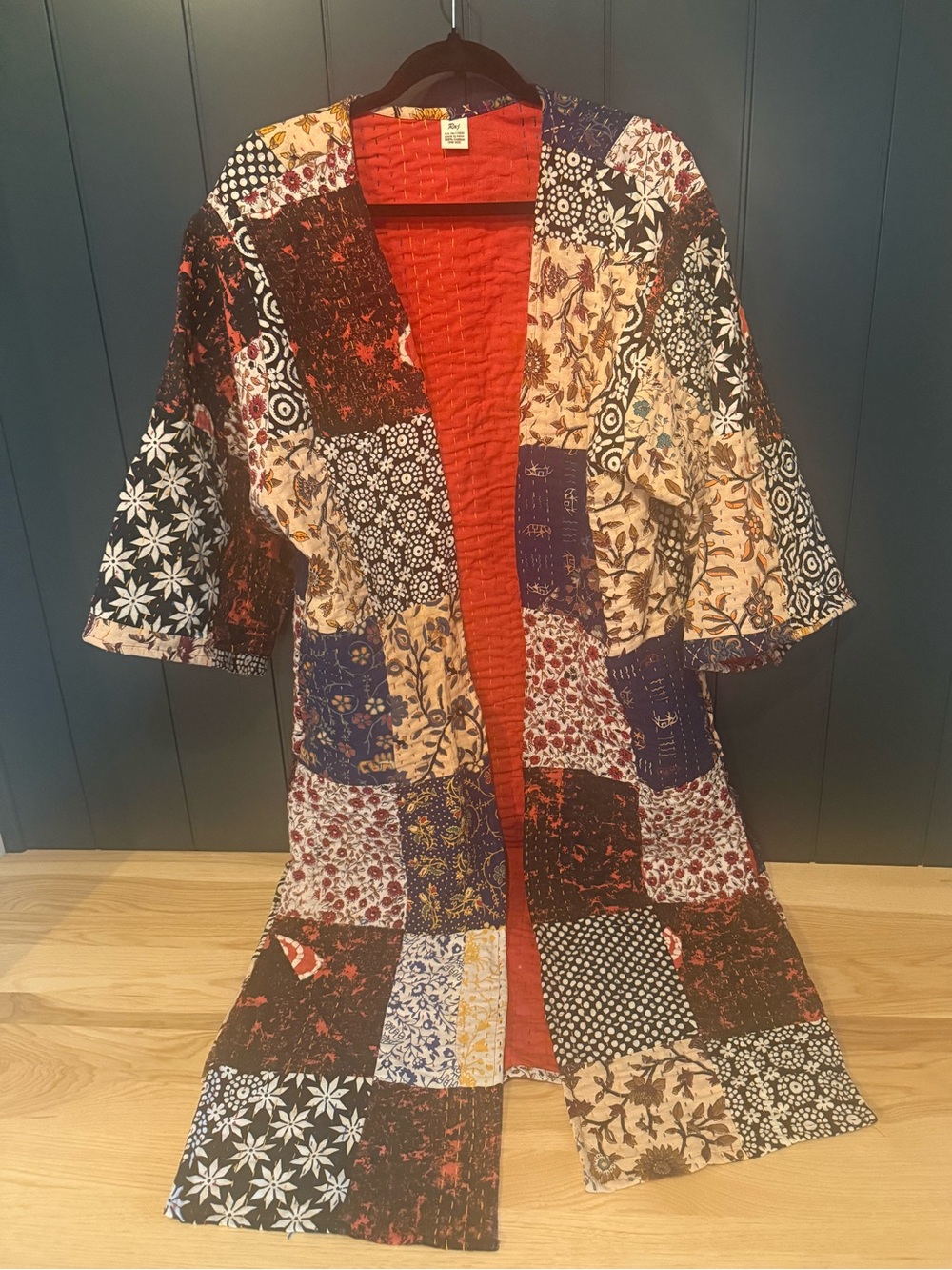 🌹 Raj Women’s Quilted Kantha Patchwork Kimono *Bohemian Boho Chic* - Picture 3 of 13